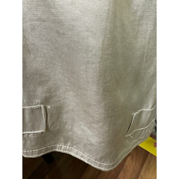 Zara Basic Straight Leg Satin Pants Womens Size Small Cream Gray *READ FLAW - Picture 7 of 7